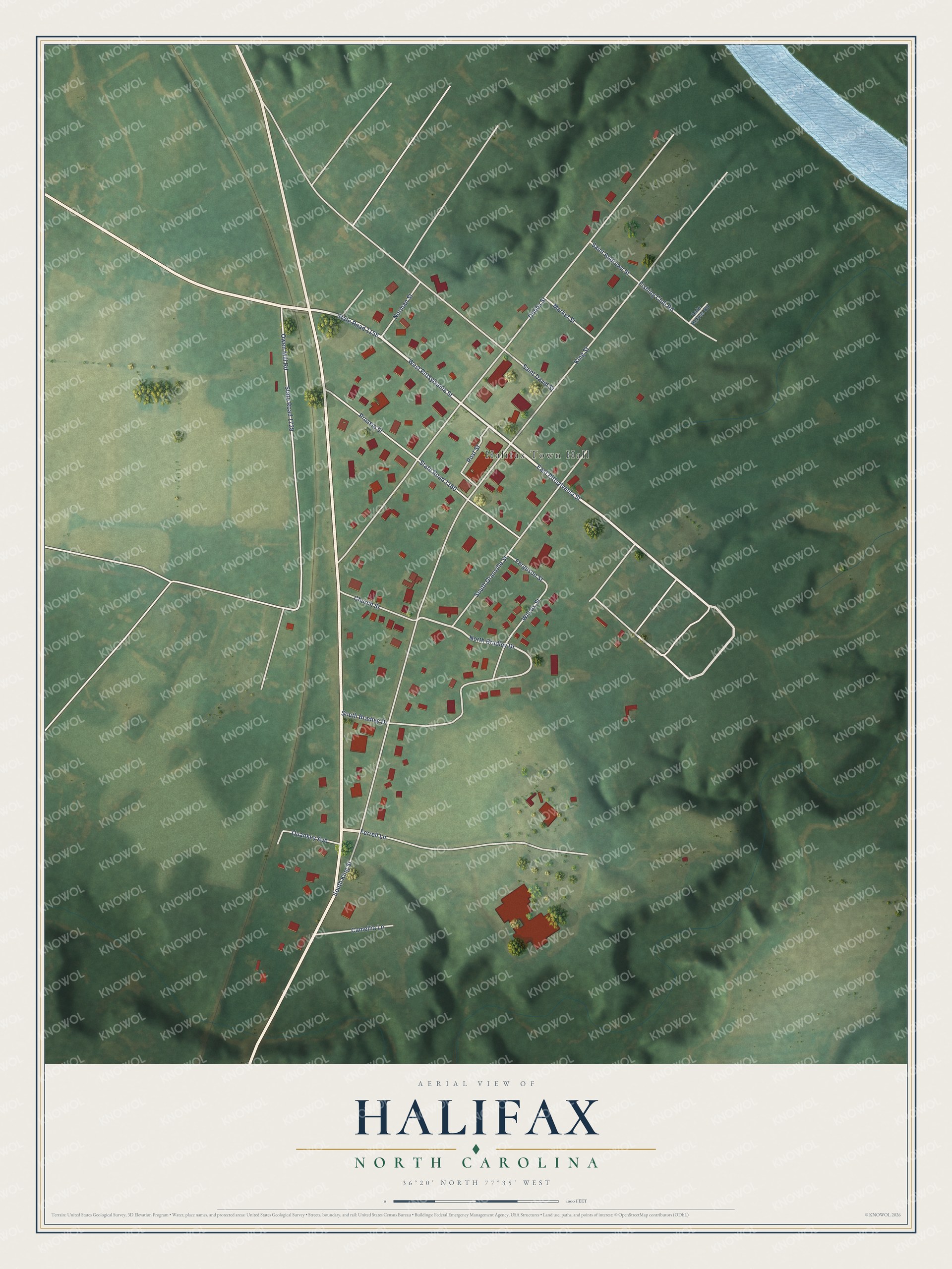 Watermarked full-map preview of Halifax, North Carolina
