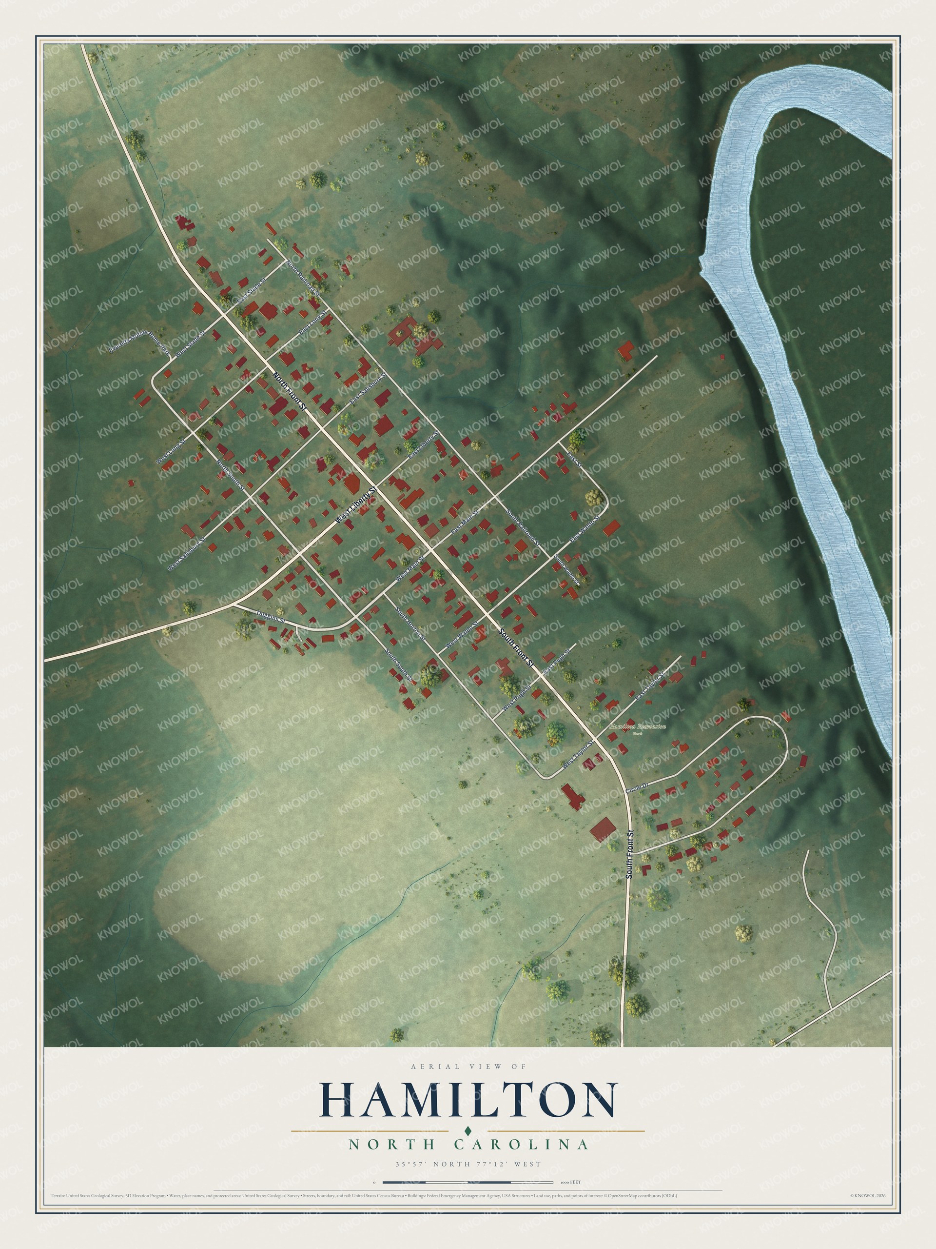 Watermarked full-map preview of Hamilton, North Carolina