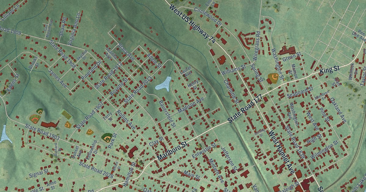 Map of Hamlet, North Carolina in 2026