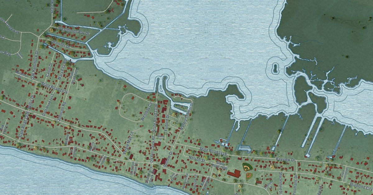 Map of Harkers Island, North Carolina in 2026