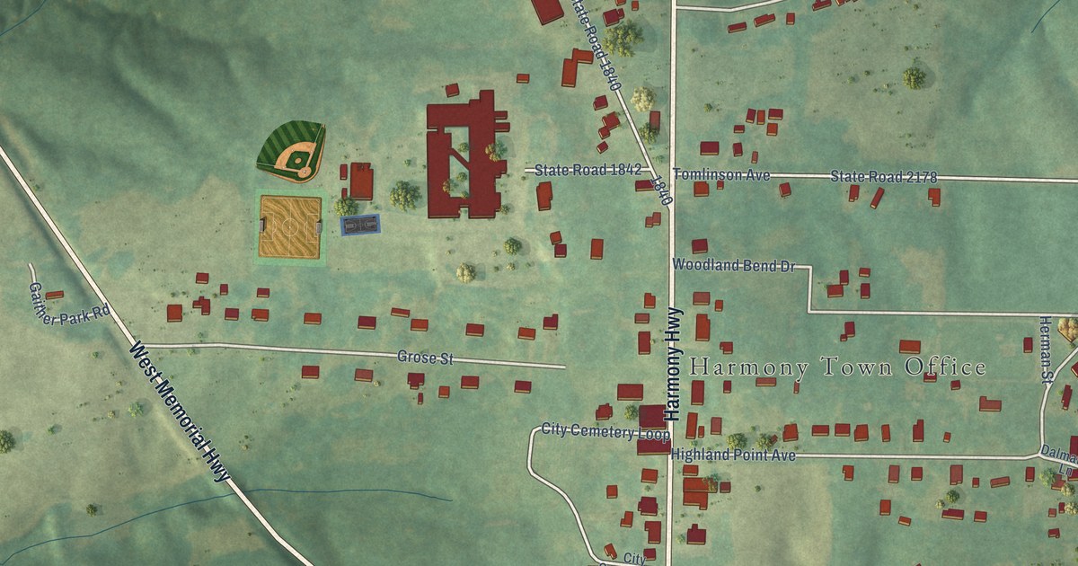 Map of Harmony, North Carolina in 2026