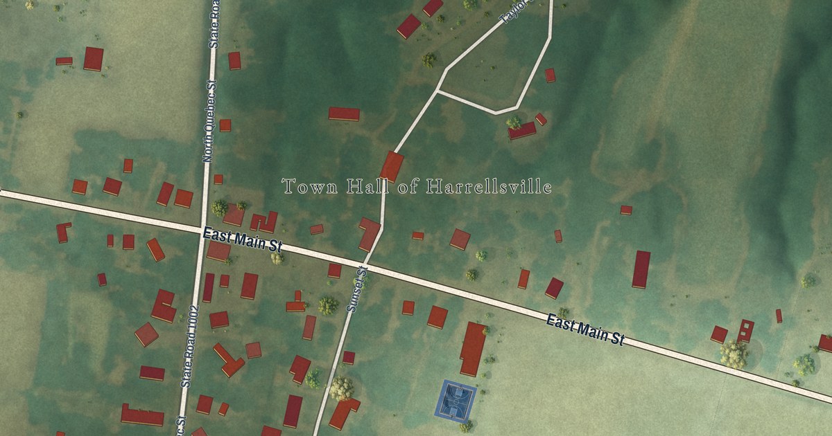 Map of Harrellsville, North Carolina in 2026