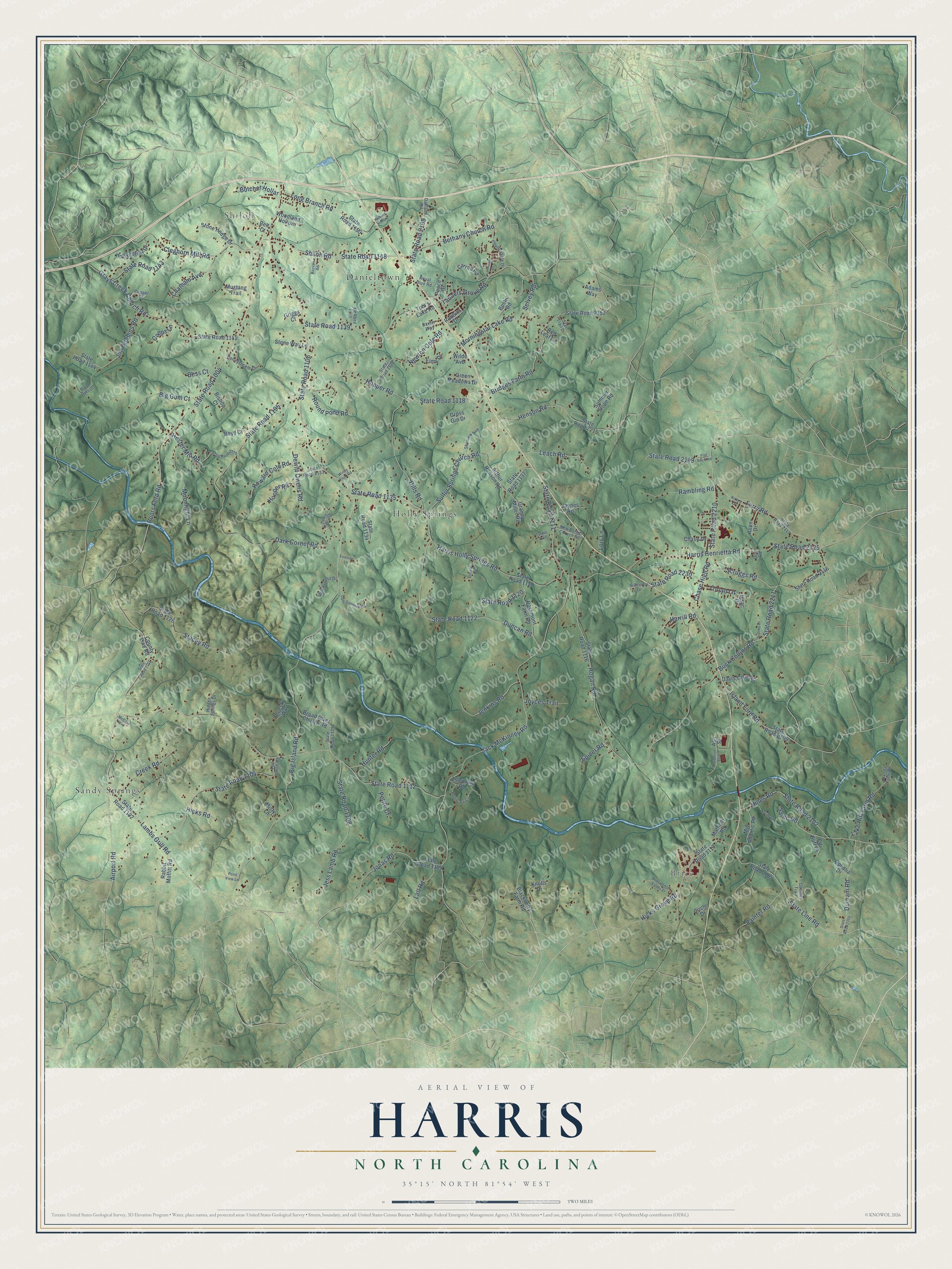 Watermarked full-map preview of Harris, North Carolina