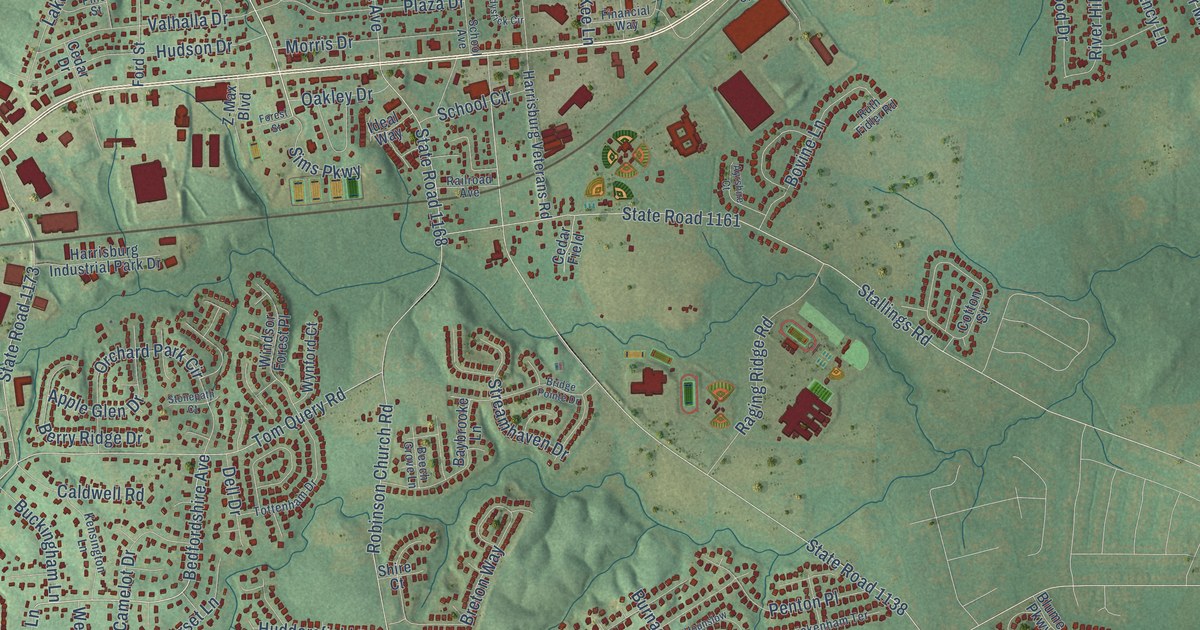 Map of Harrisburg, North Carolina in 2026