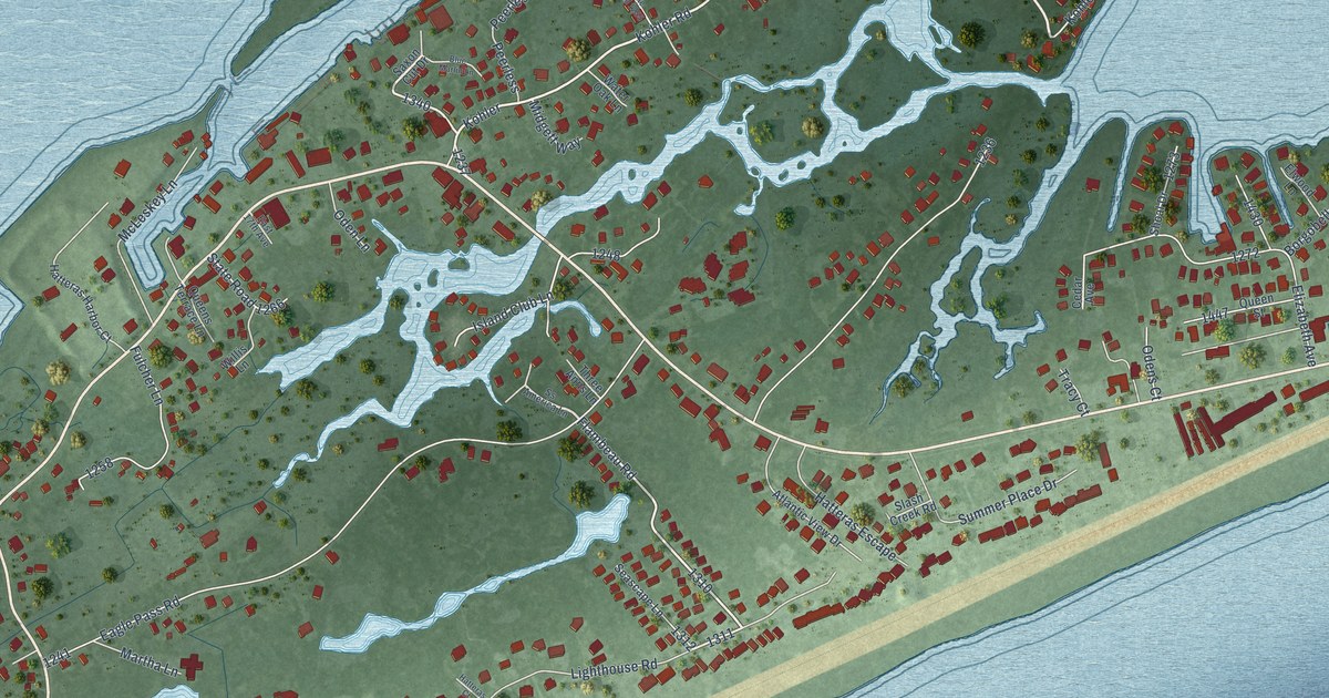 Map of Hatteras, North Carolina in 2026