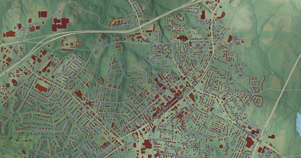 Map of Henderson, North Carolina in 2026