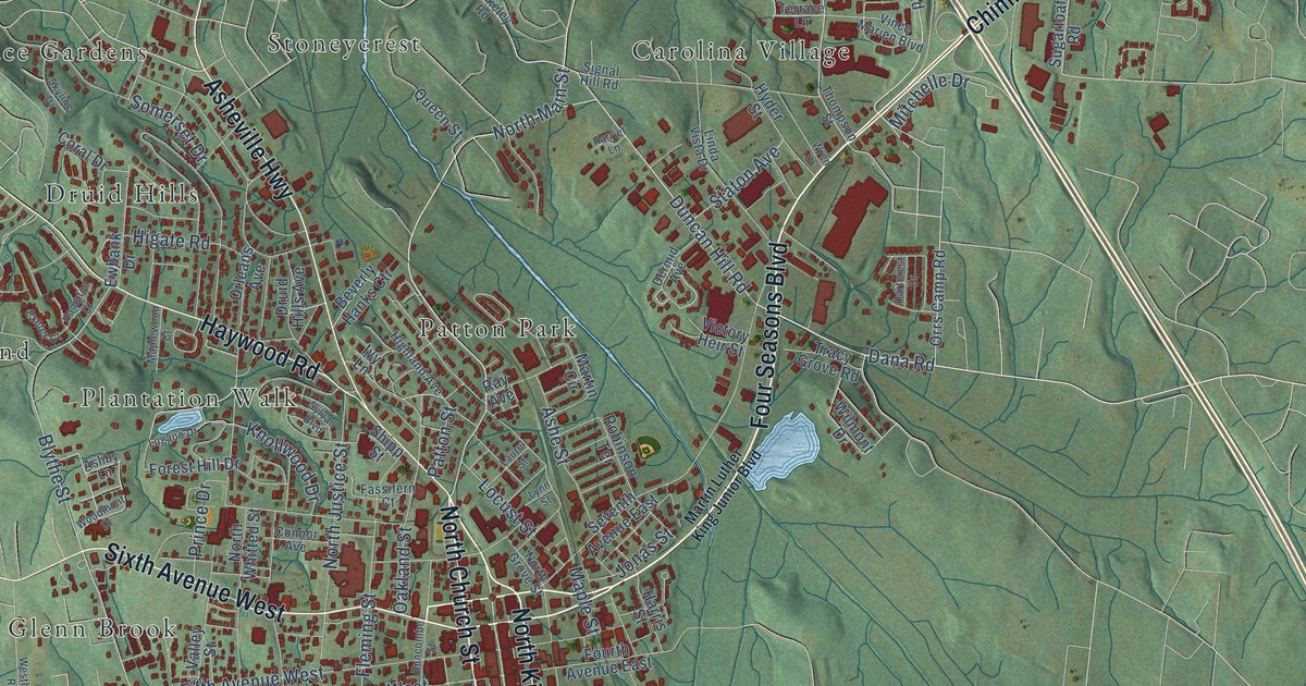 Map of Hendersonville, North Carolina in 2026