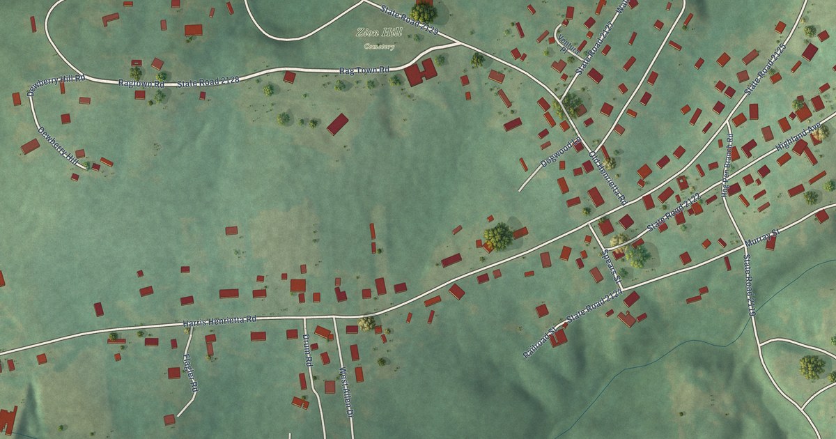 Map of Henrietta, North Carolina in 2026