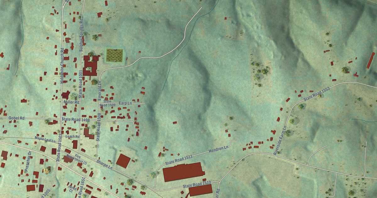 Map of Hiddenite, North Carolina in 2026