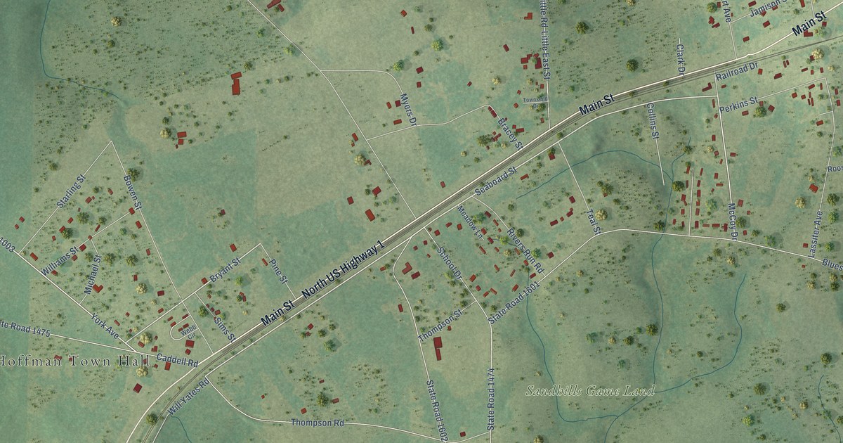 Map of Hoffman, North Carolina in 2026