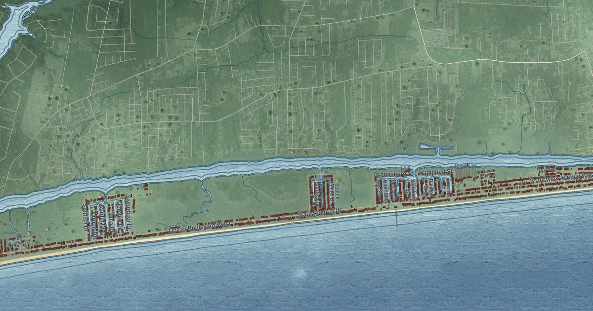 Map of Holden Beach, North Carolina in 2026