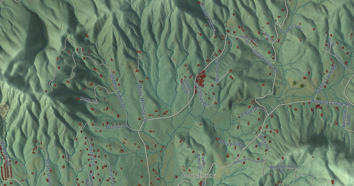 Map of Hoopers Creek, North Carolina in 2026