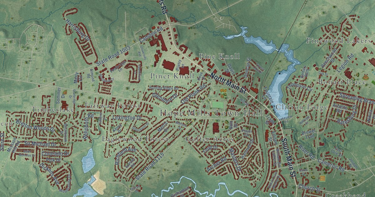Map of Hope Mills, North Carolina in 2026