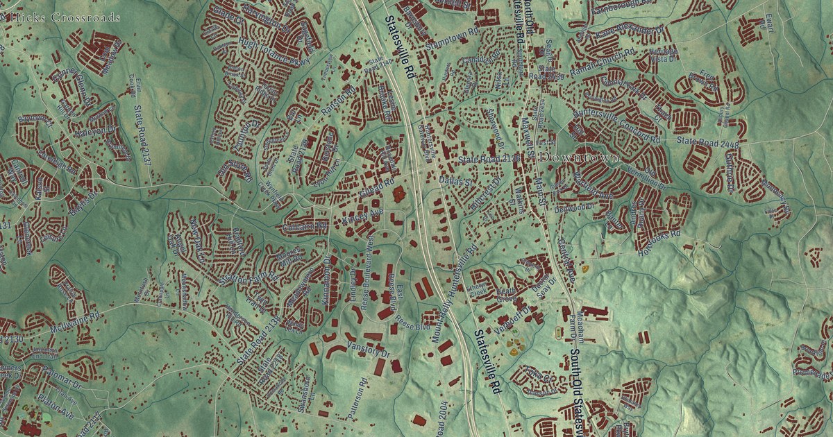 Map of Huntersville, North Carolina in 2026