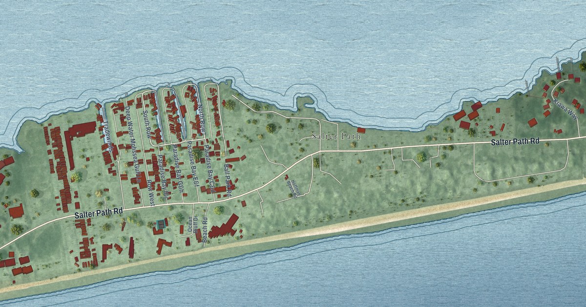 Map of Indian Beach, North Carolina in 2026
