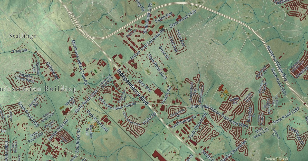 Map of Indian Trail, North Carolina in 2026