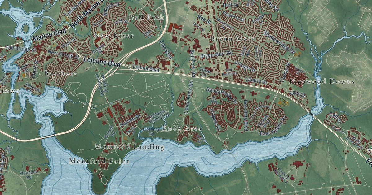 Map of Jacksonville, North Carolina in 2026