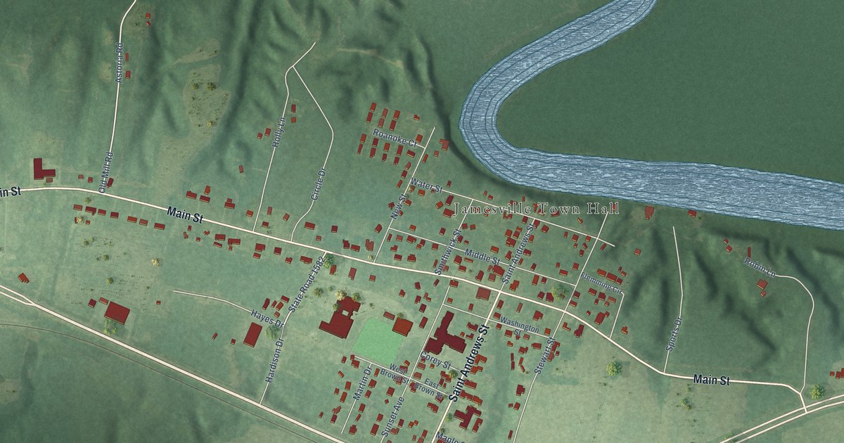 Map of Jamesville, North Carolina in 2026