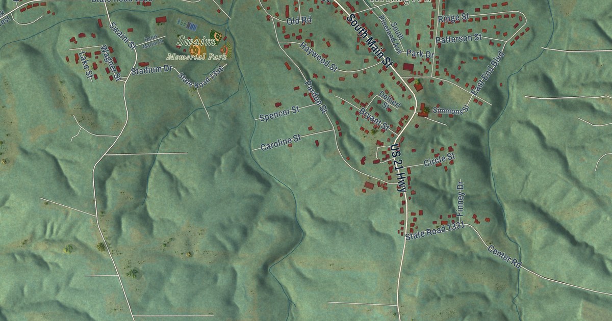 Map of Jonesville, North Carolina in 2026