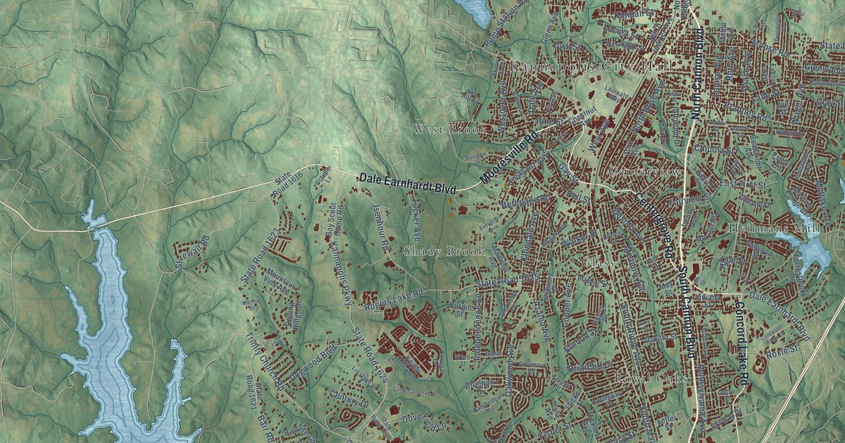 Map of Kannapolis, North Carolina in 2026