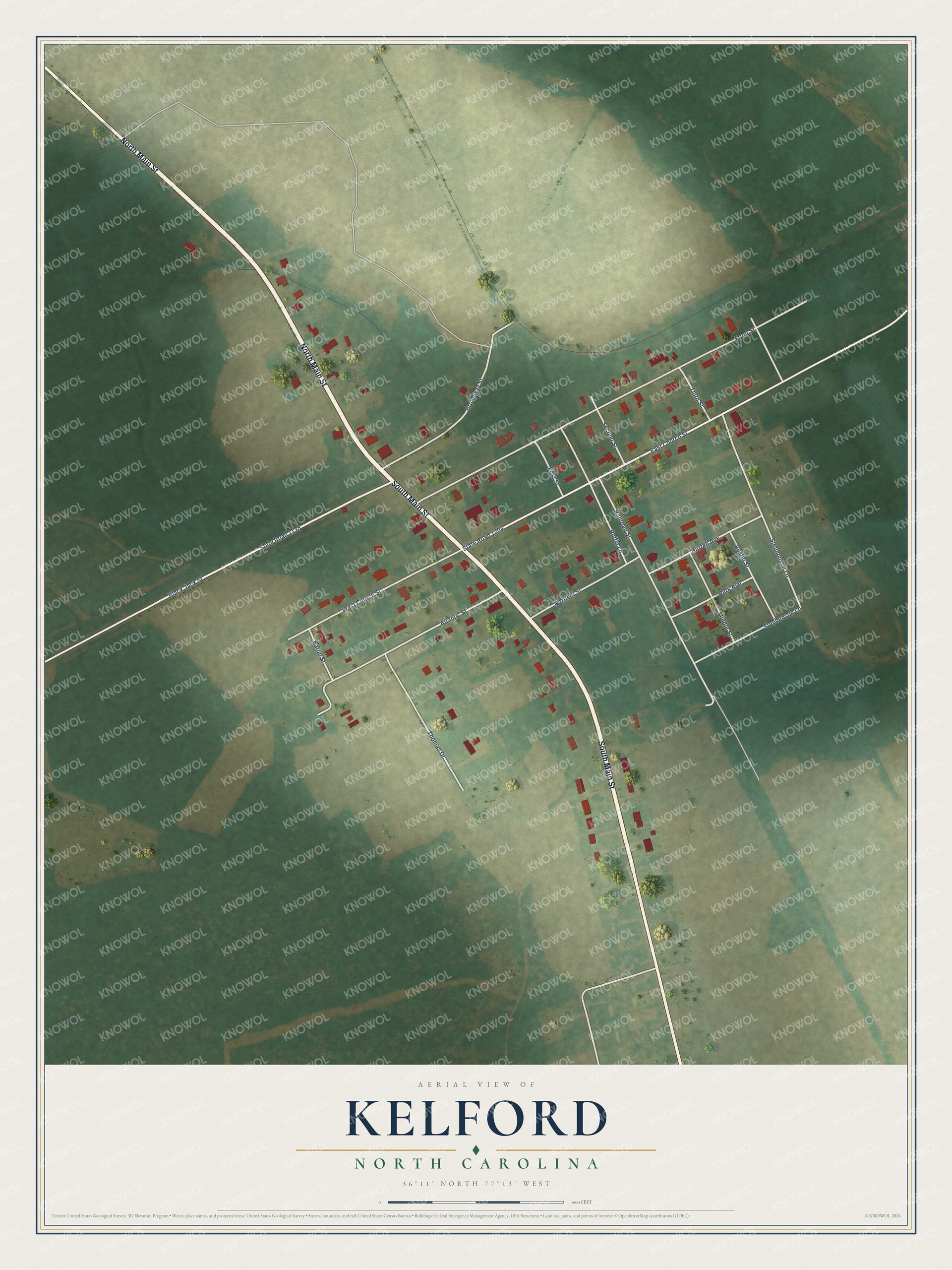 Watermarked full-map preview of Kelford, North Carolina