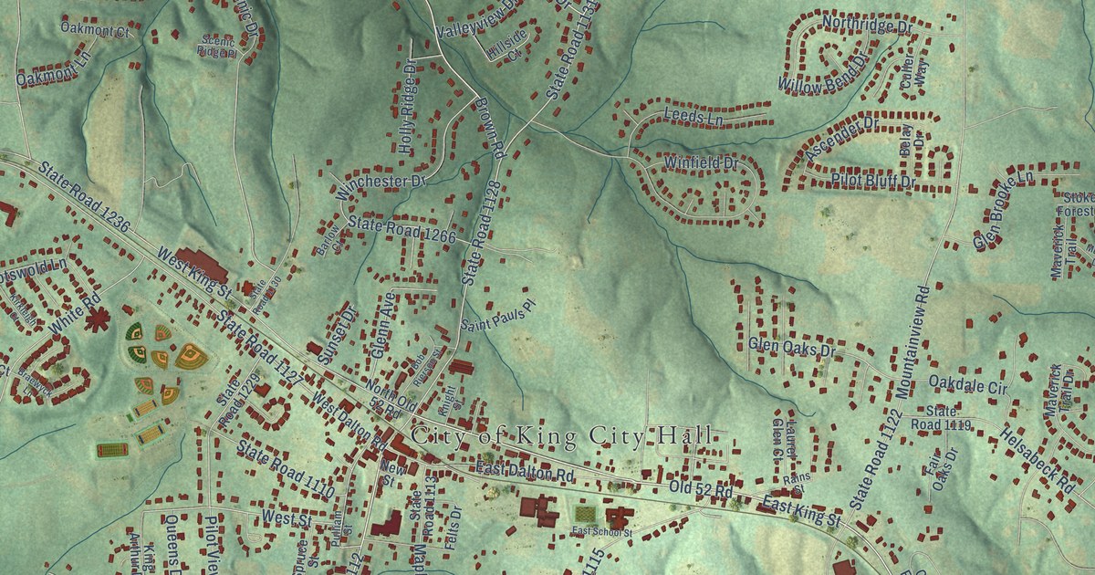 Map of King, North Carolina in 2026