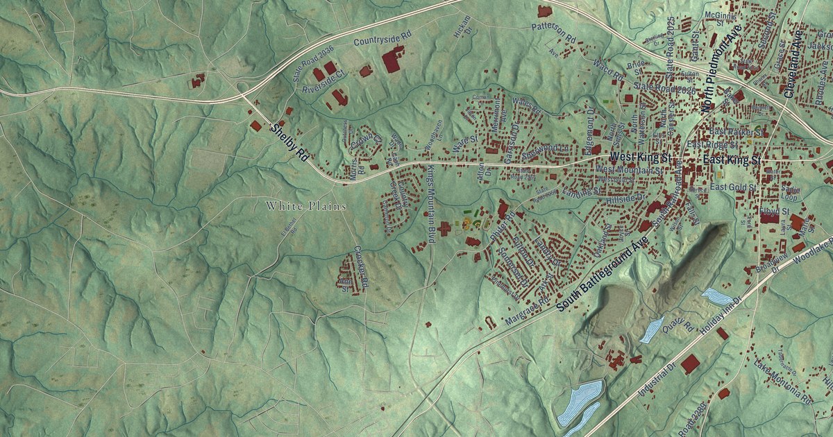 Map of Kings Mountain, North Carolina in 2026