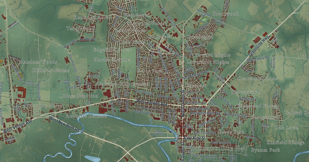 Map of Kinston, North Carolina in 2026