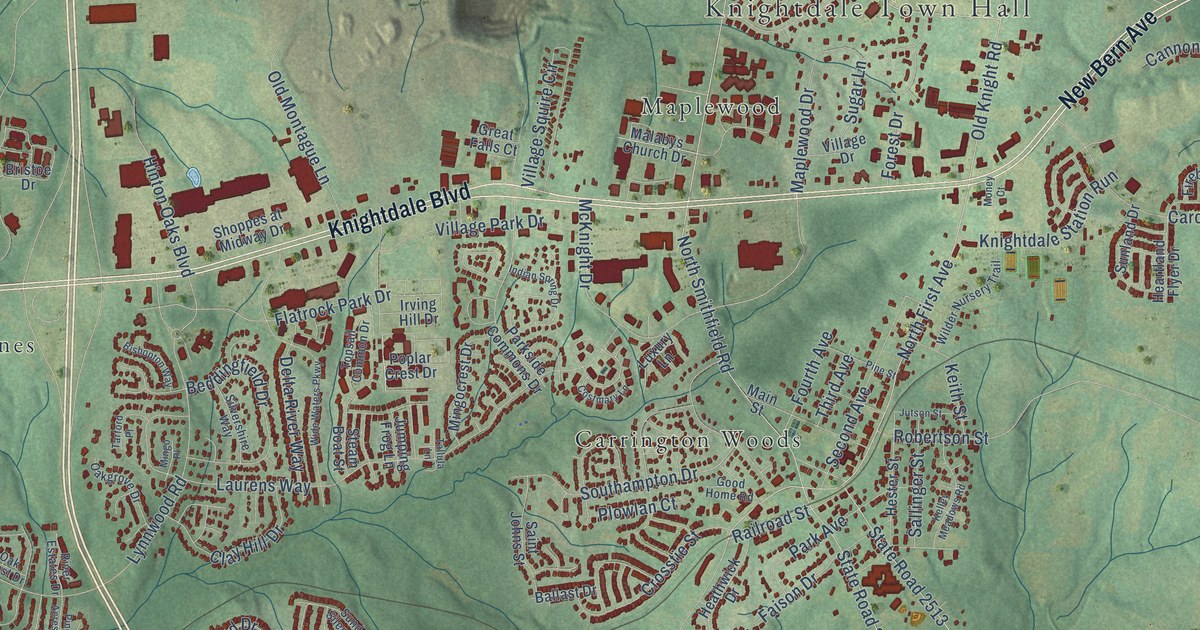 Map of Knightdale, North Carolina in 2026