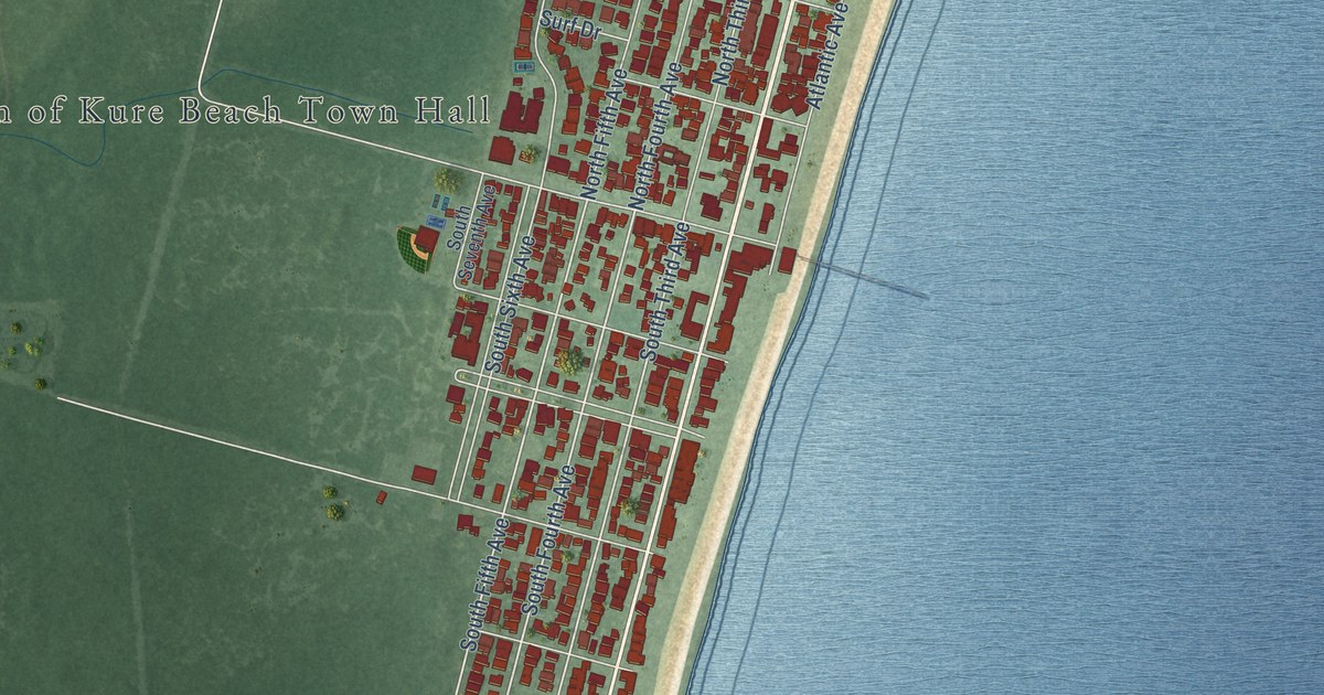 Map of Kure Beach, North Carolina in 2026