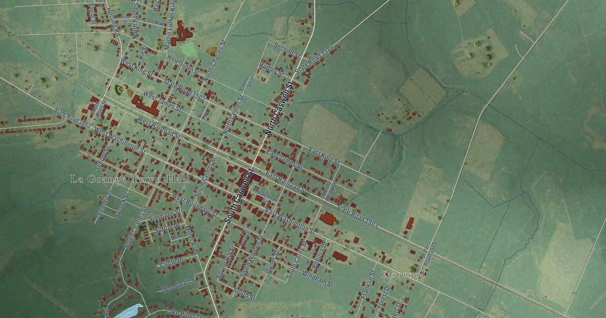 Map of La Grange, North Carolina in 2026