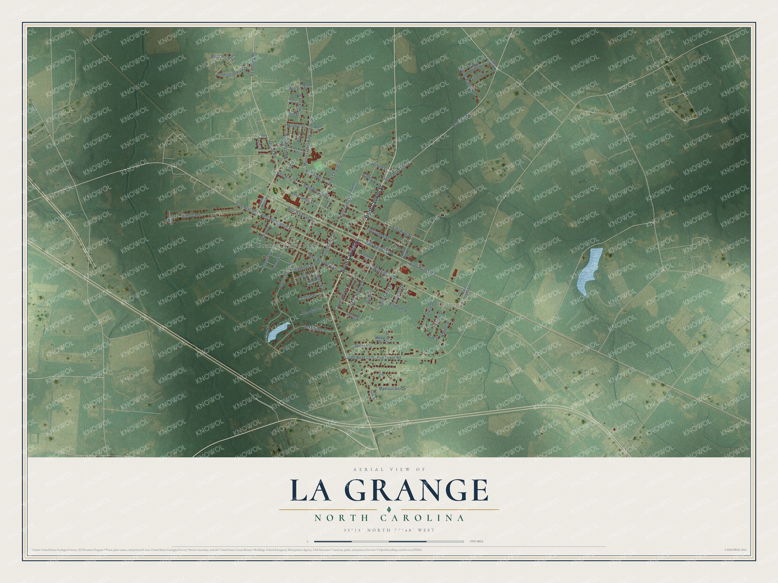 Watermarked full-map preview of La Grange, North Carolina