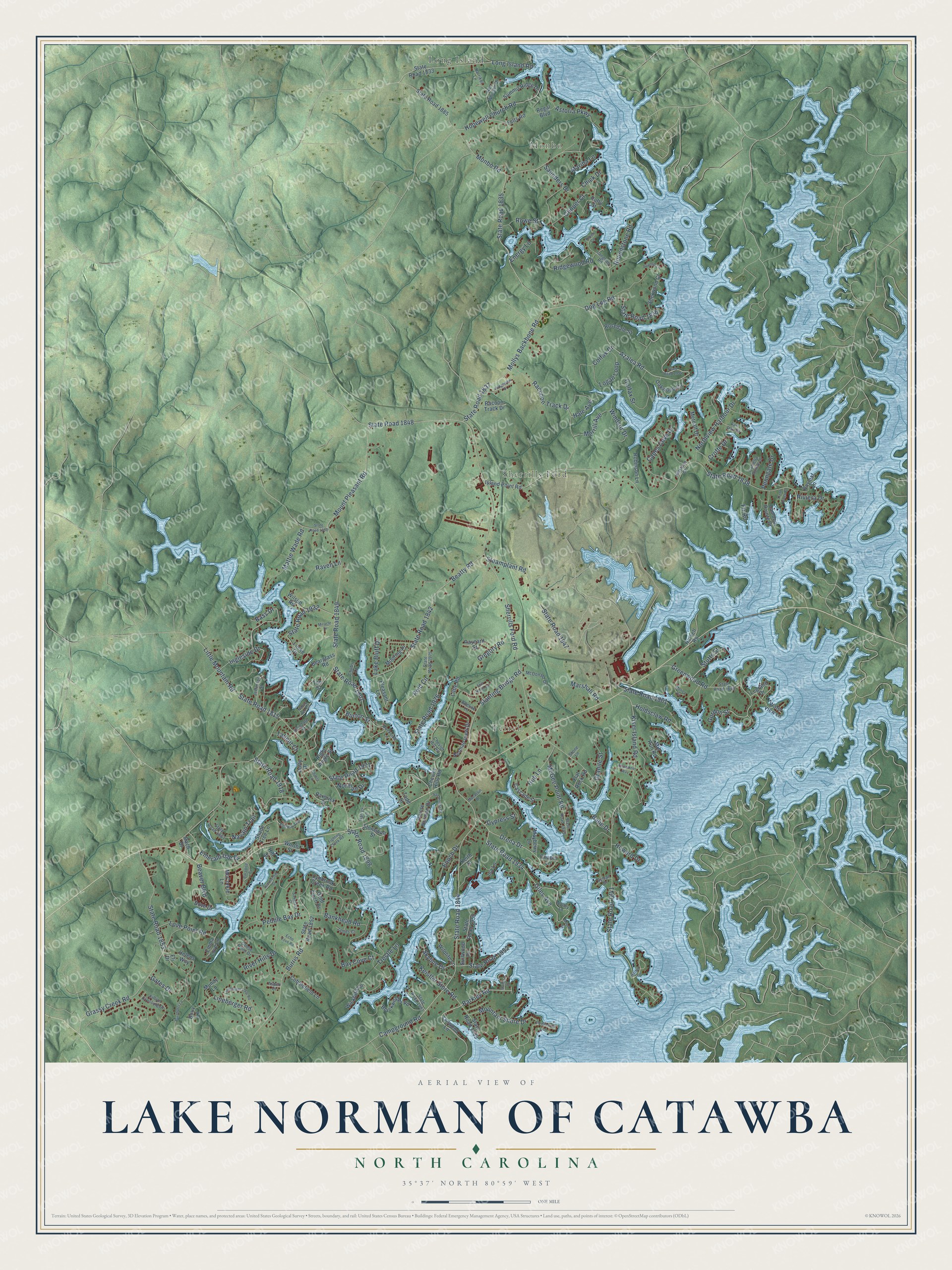 Watermarked full-map preview of Lake Norman of Catawba, North Carolina