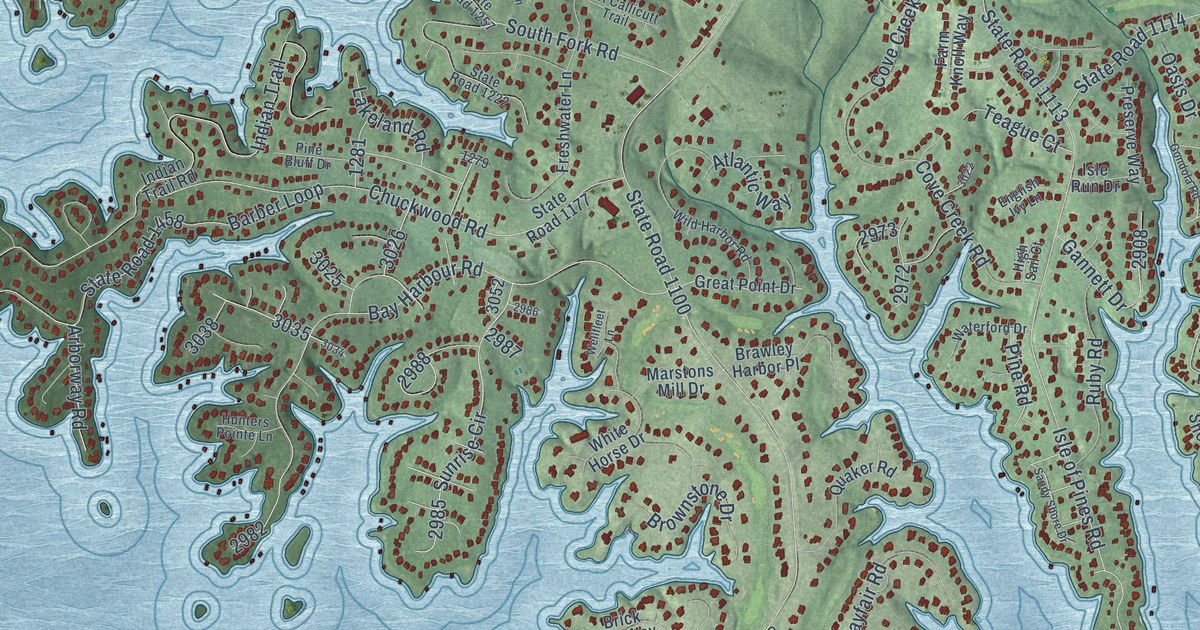 Map of Lake Norman of Iredell, North Carolina in 2026