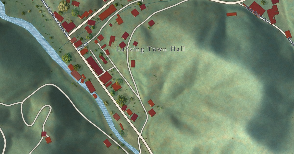Map of Lansing, North Carolina in 2026
