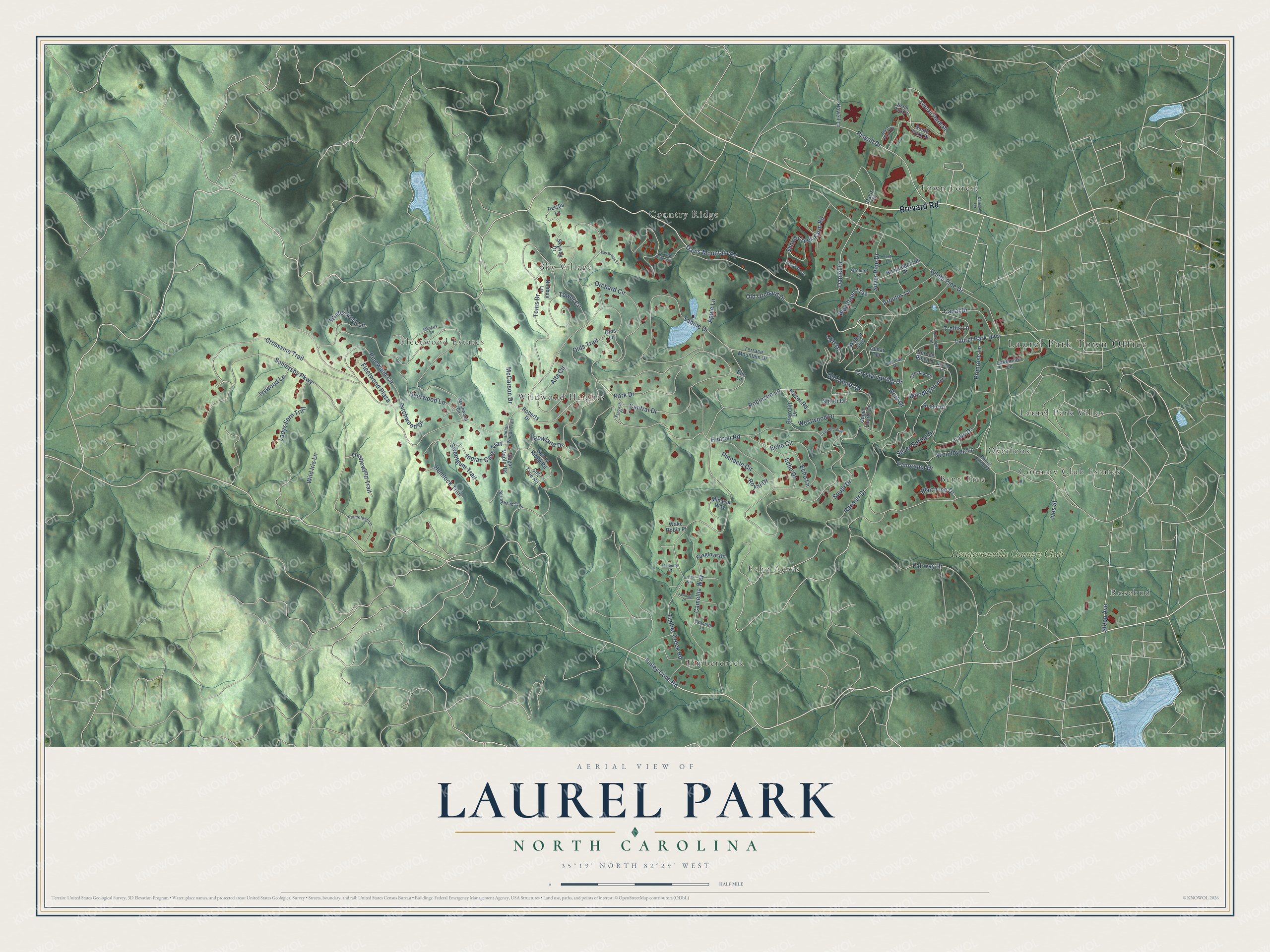 Watermarked full-map preview of Laurel Park, North Carolina