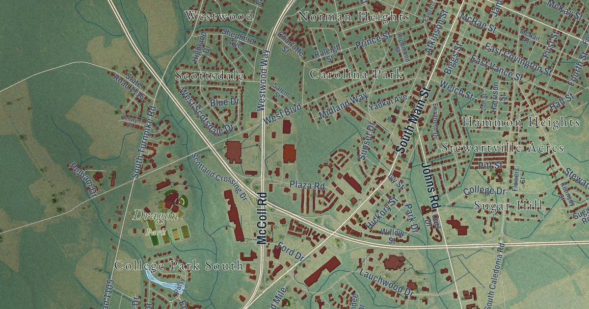 Map of Laurinburg, North Carolina in 2026