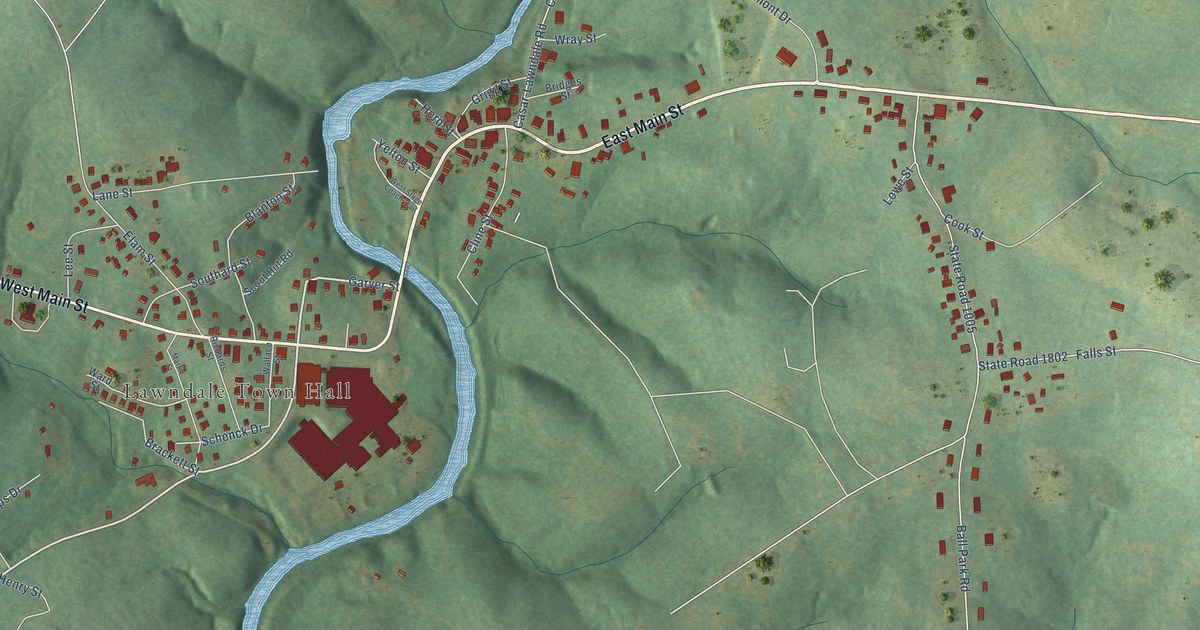 Map of Lawndale, North Carolina in 2026