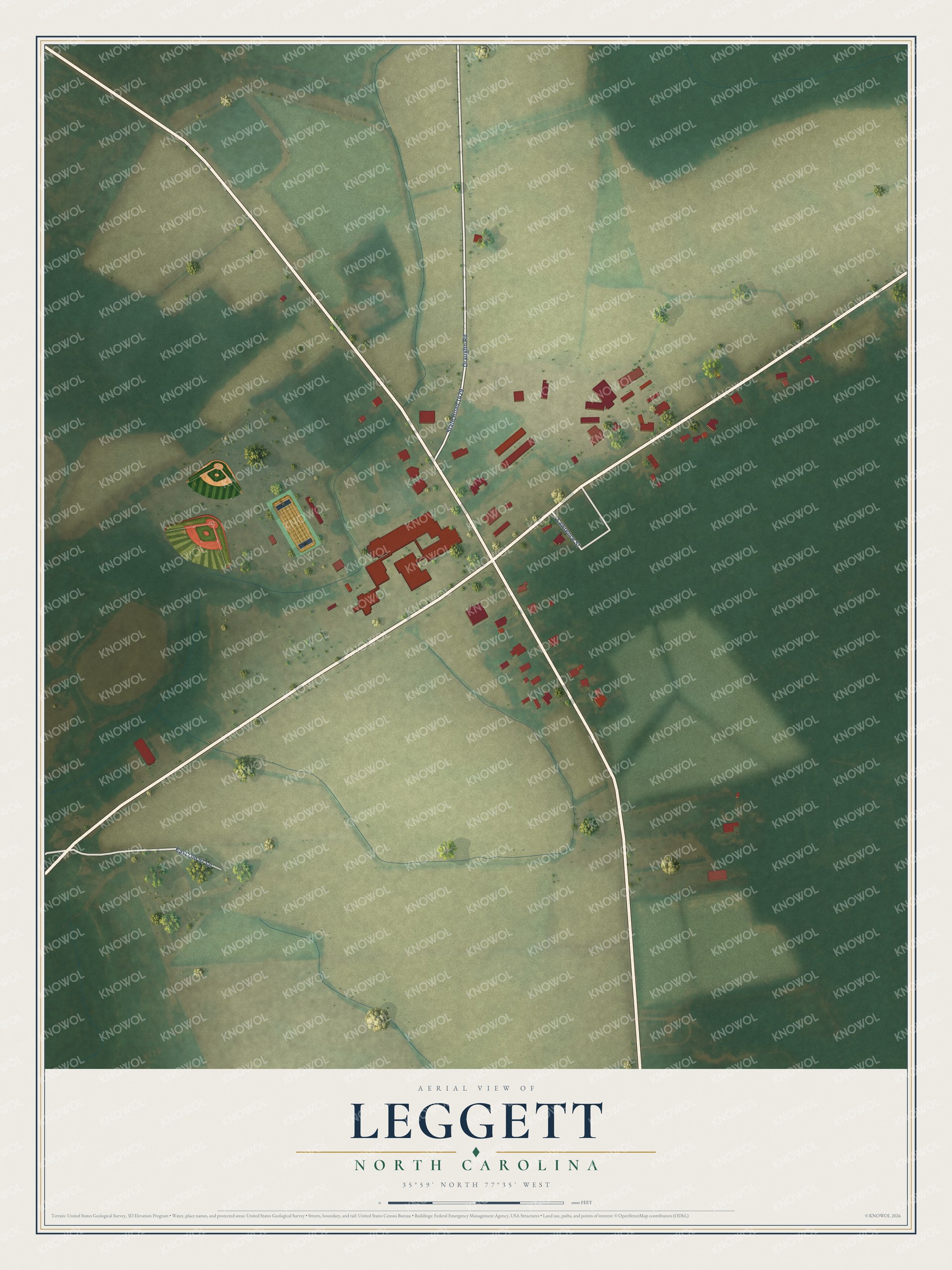 Watermarked full-map preview of Leggett, North Carolina