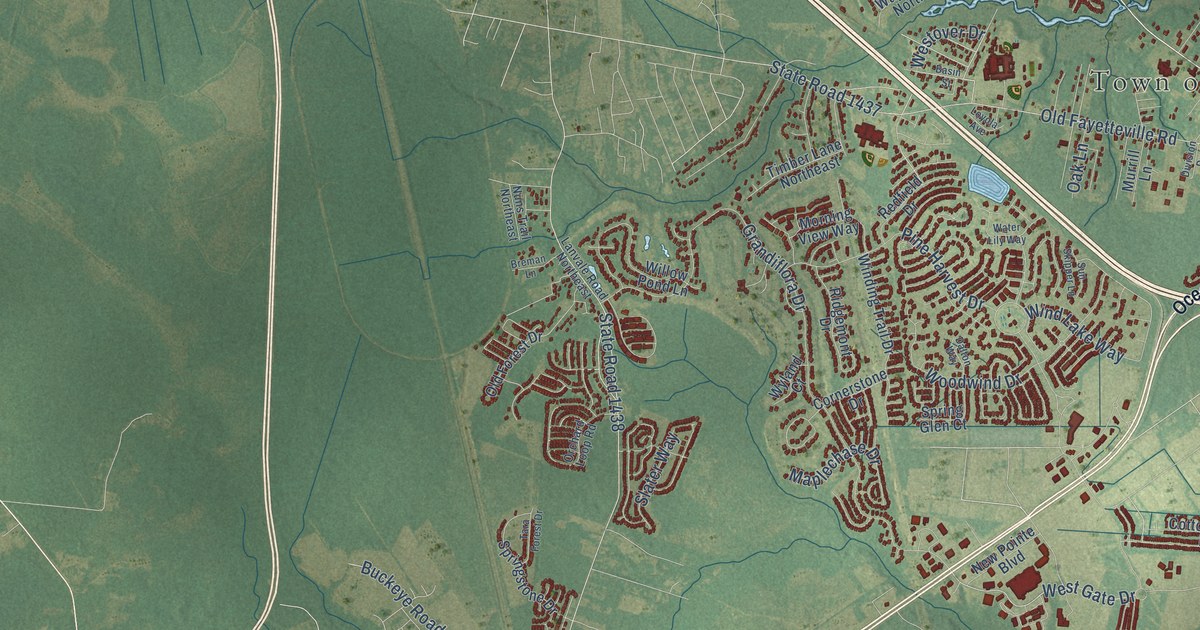 Map of Leland, North Carolina in 2026