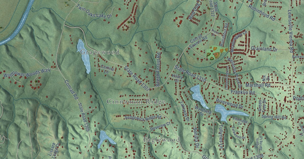 Map of Lewisville, North Carolina in 2026