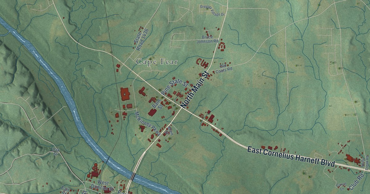 Map of Lillington, North Carolina in 2026