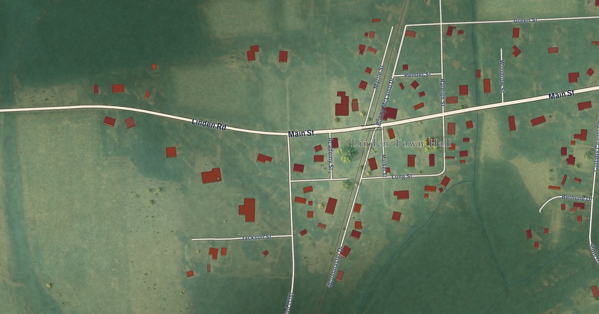 Map of Linden, North Carolina in 2026