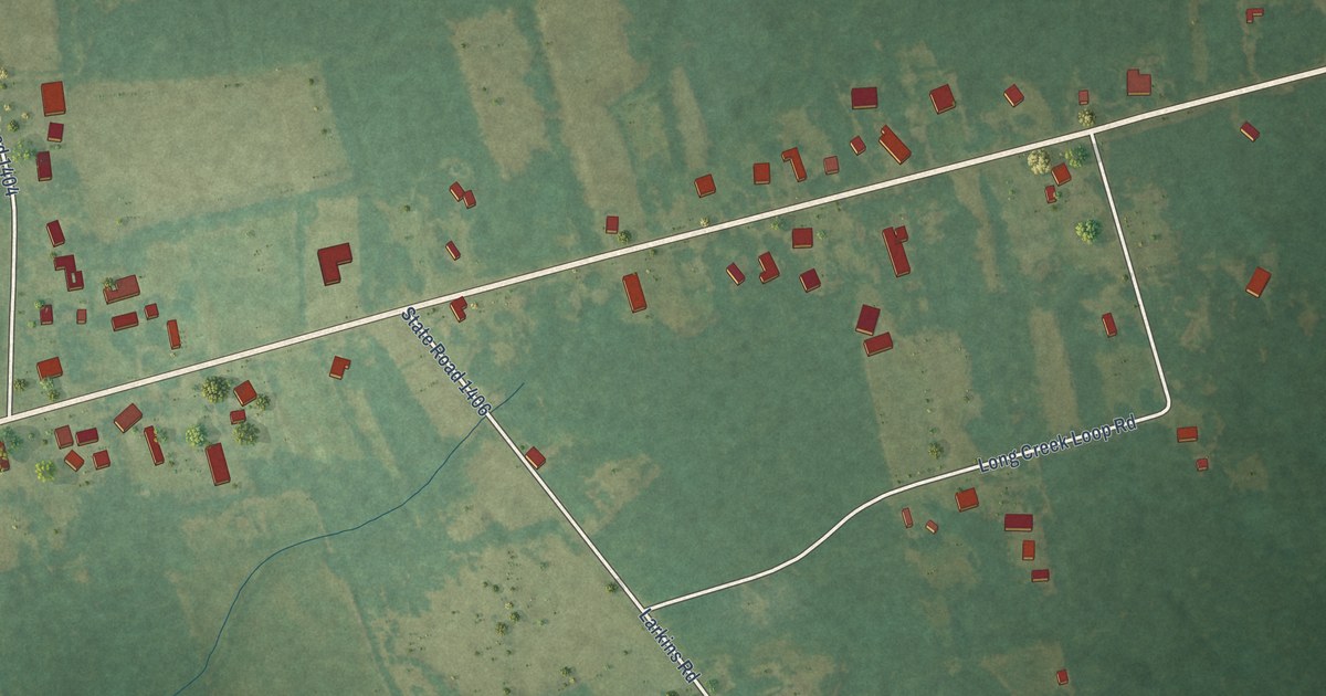 Map of Long Creek, North Carolina in 2026