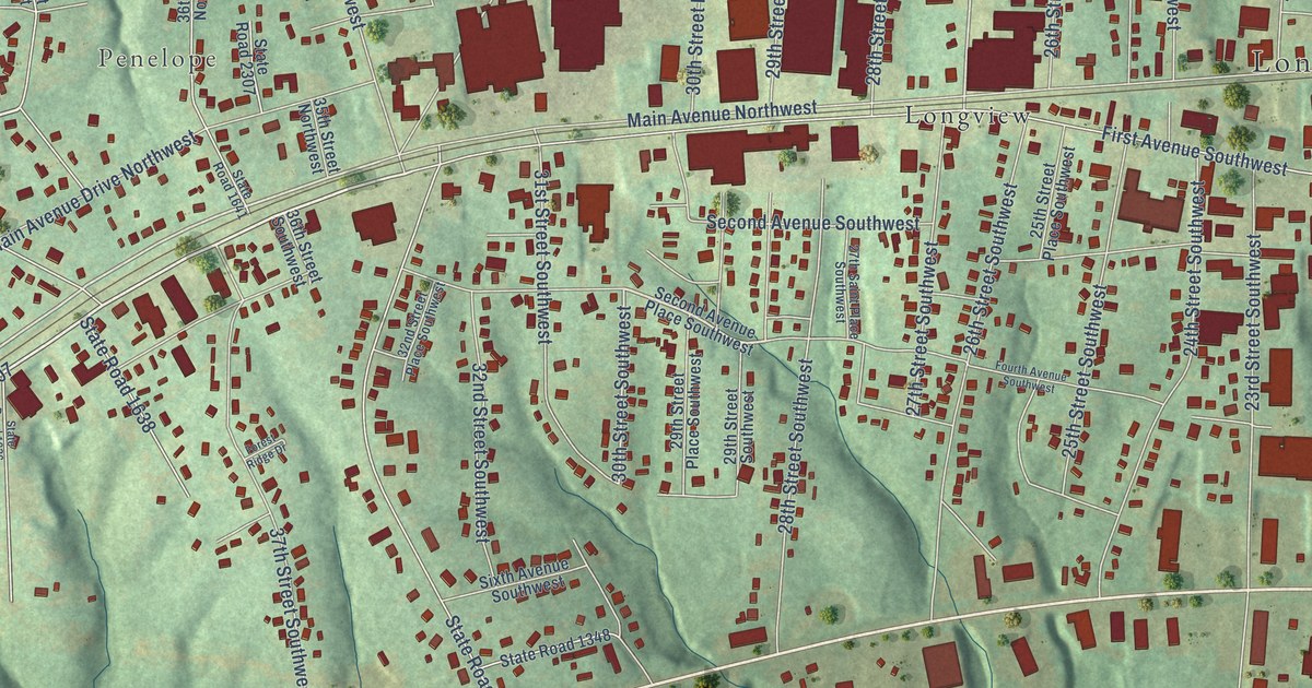 Map of Long View, North Carolina in 2026