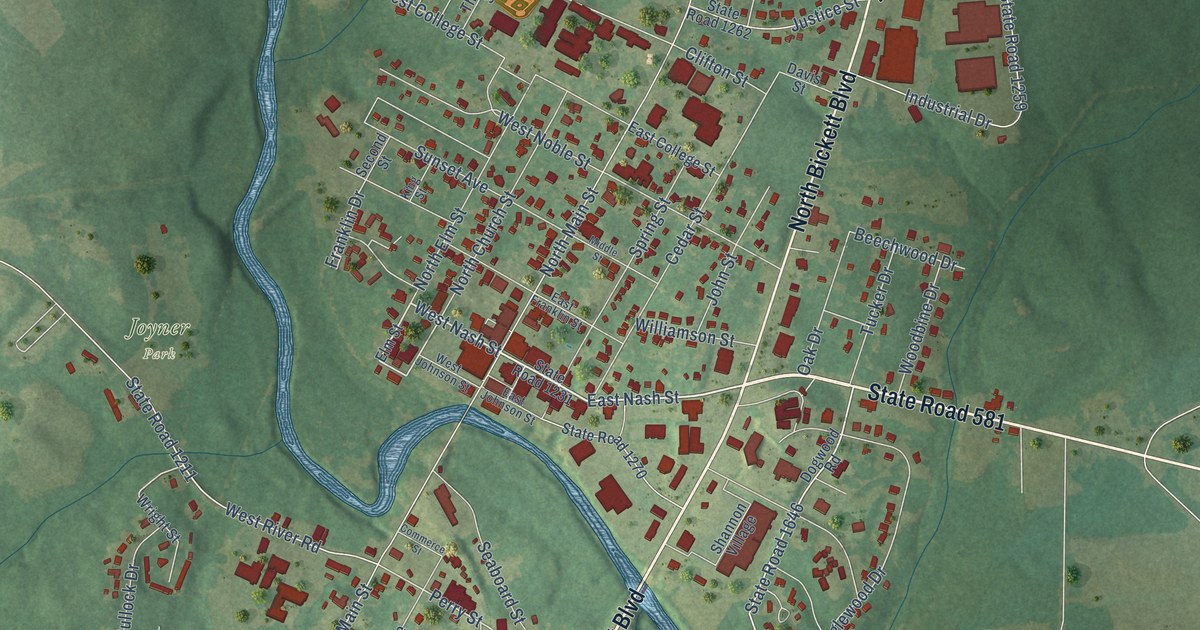 Map of Louisburg, North Carolina in 2026