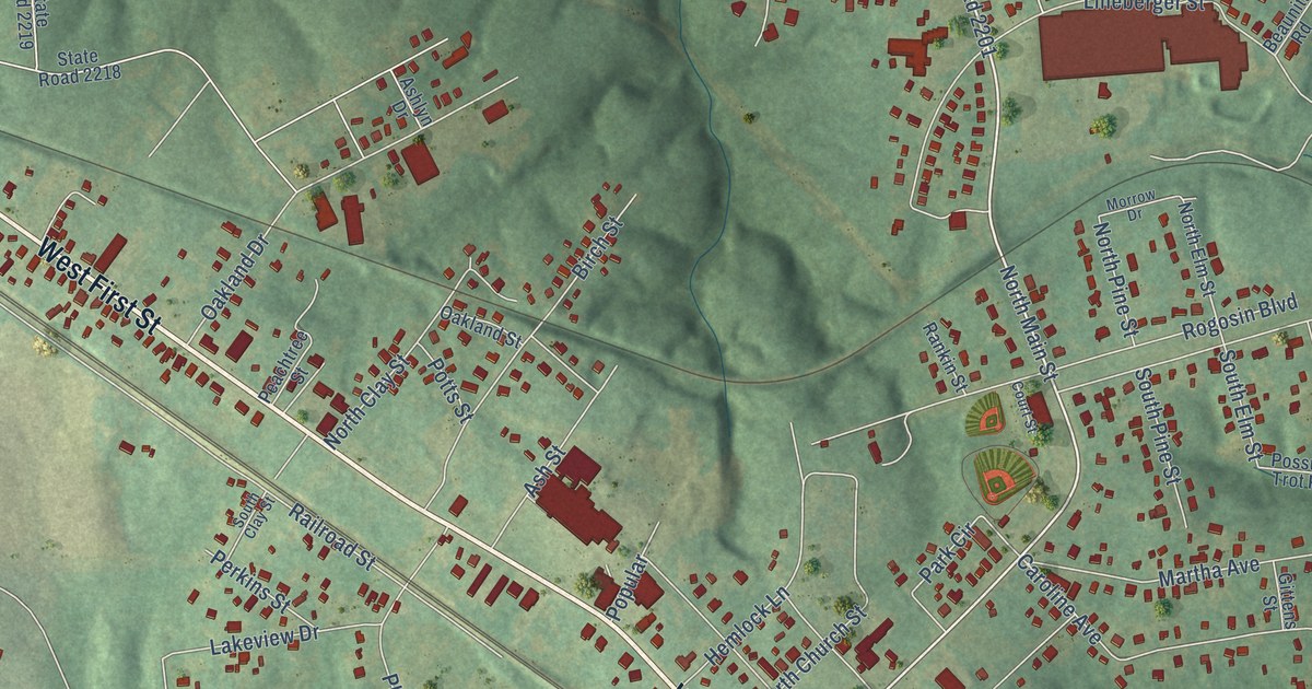 Map of Lowell, North Carolina in 2026