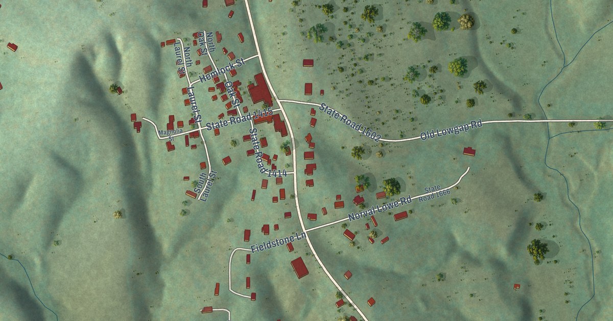Map of Lowgap, North Carolina in 2026