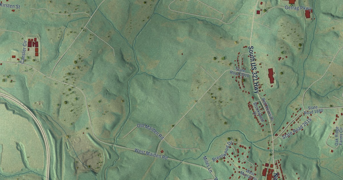 Map of Maiden, North Carolina in 2026
