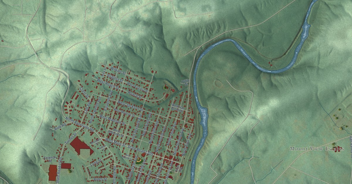 Map of Mayodan, North Carolina in 2026